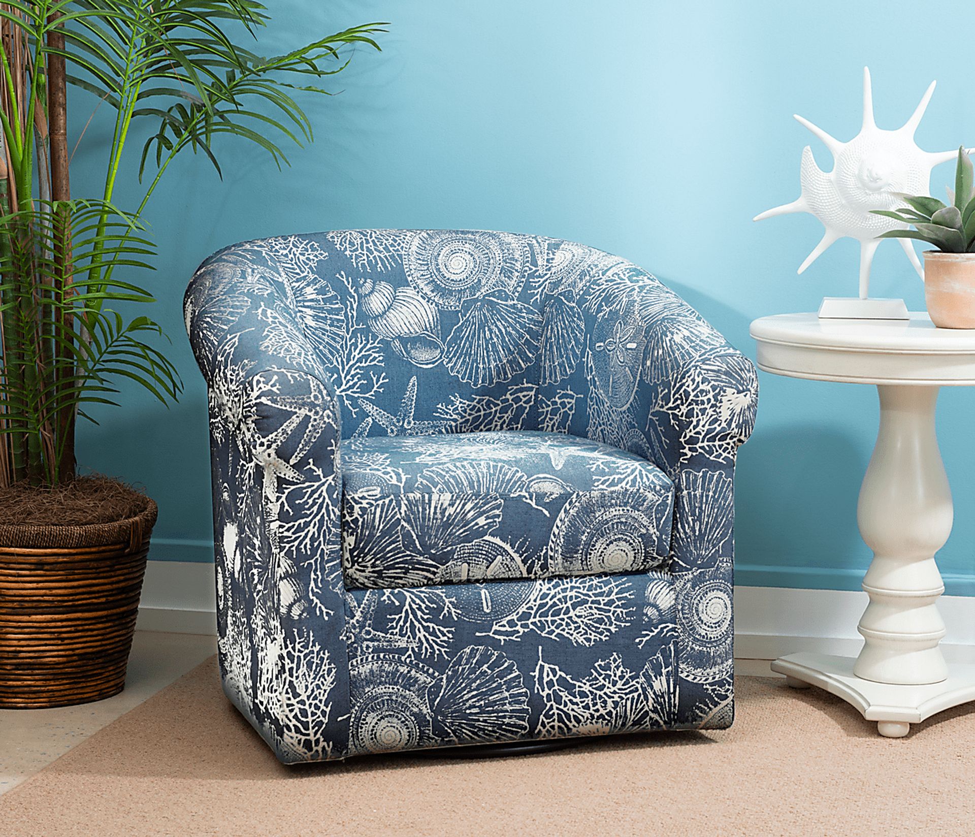 Tanith Blue Swivel Chair - Image 4