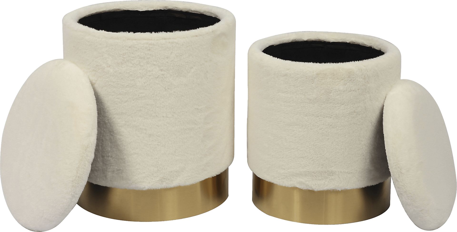 Tapoco Off-White Storage Ottoman, Set of 2 - Image 3