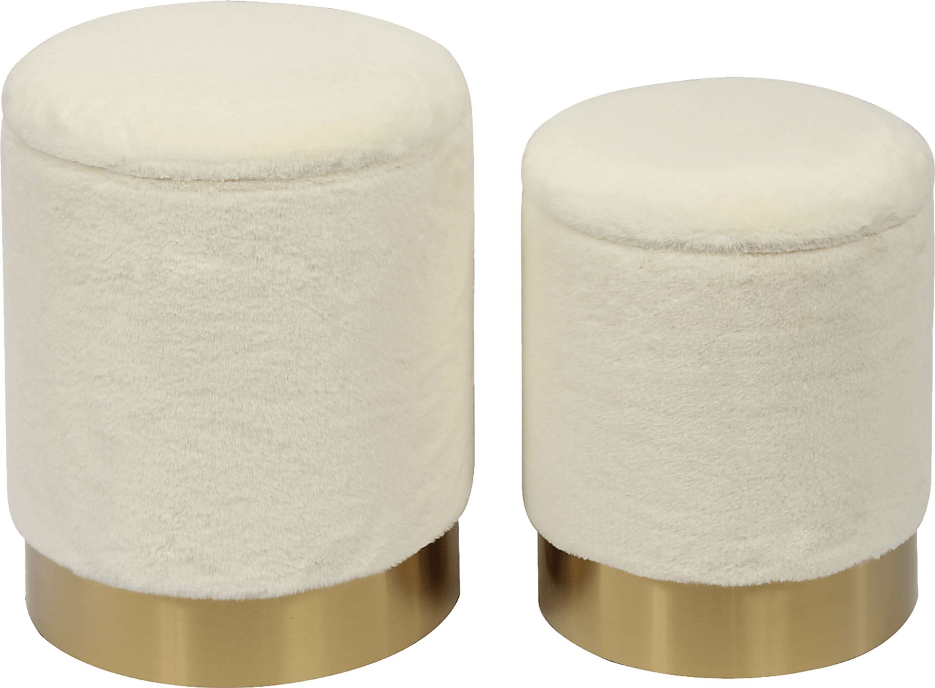Tapoco Off-White Storage Ottoman, Set of 2 - Image 1
