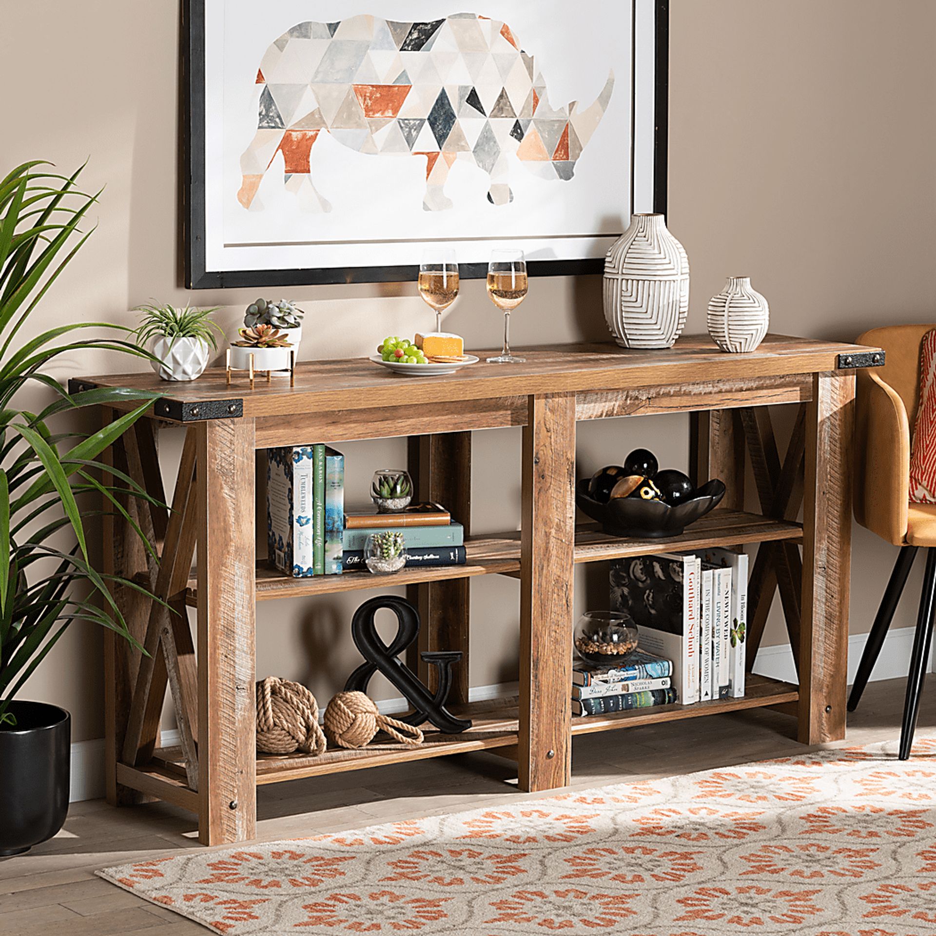 Tapscott Brown Sofa Table - Image 6