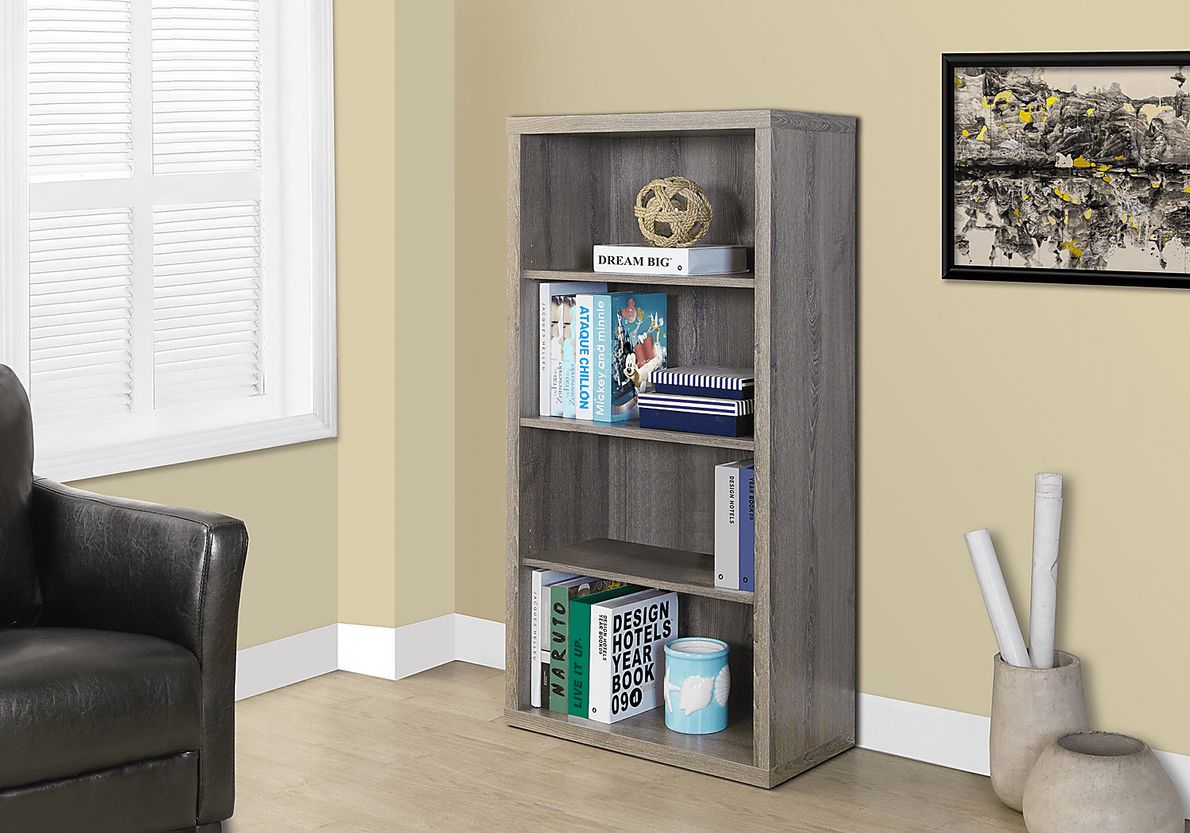 Tarpley Taupe Bookcase