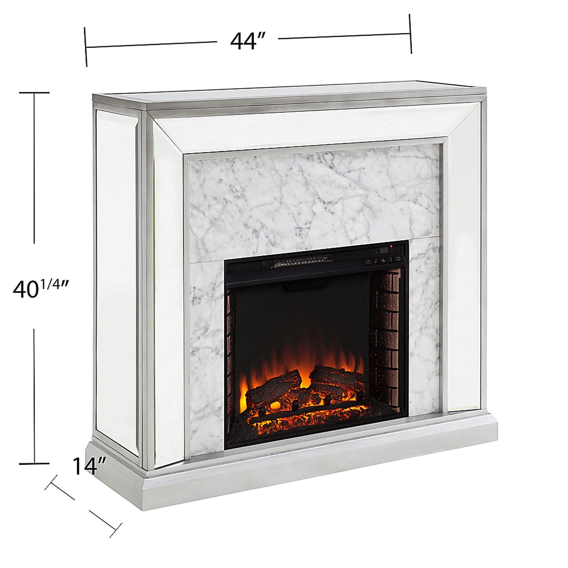 Tarryhollow II Gray 44 in. Console With Electric Log Fireplace - Image 11