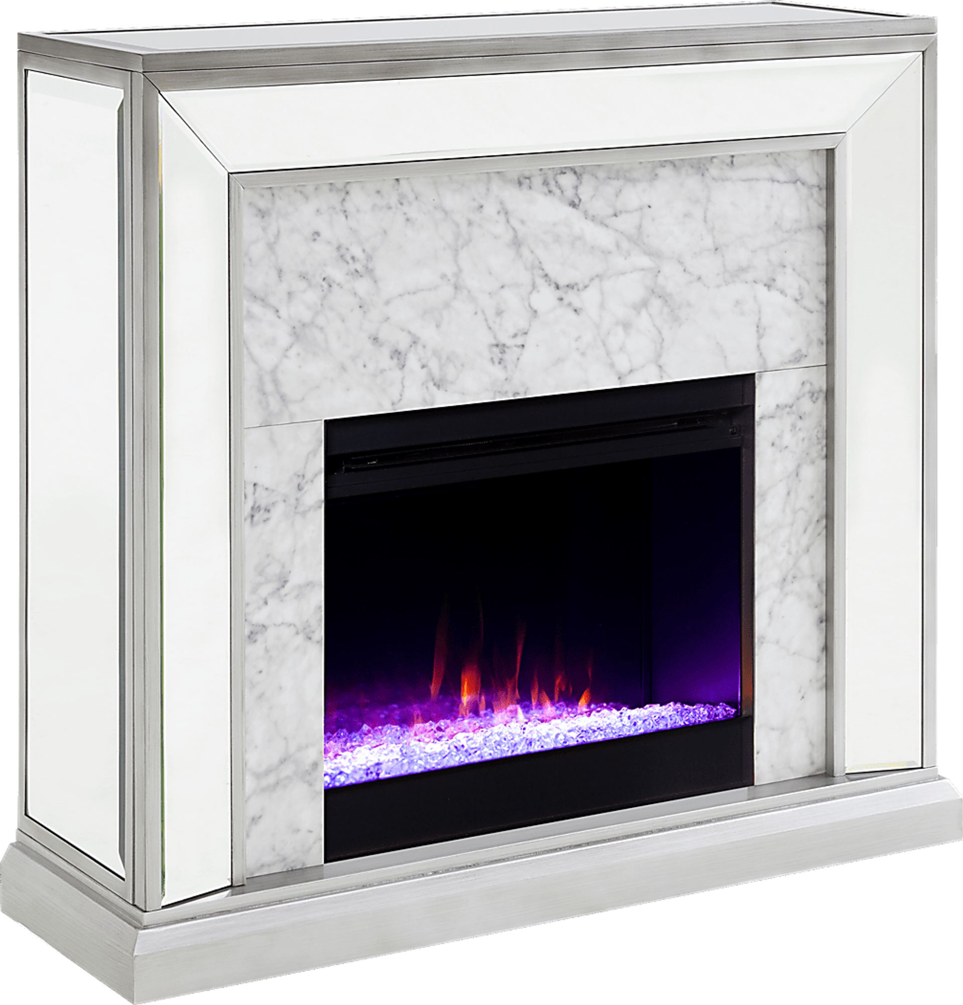 Tarryhollow I Gray 44 in. Console, With Color Changing Electric Fireplace - Image 1