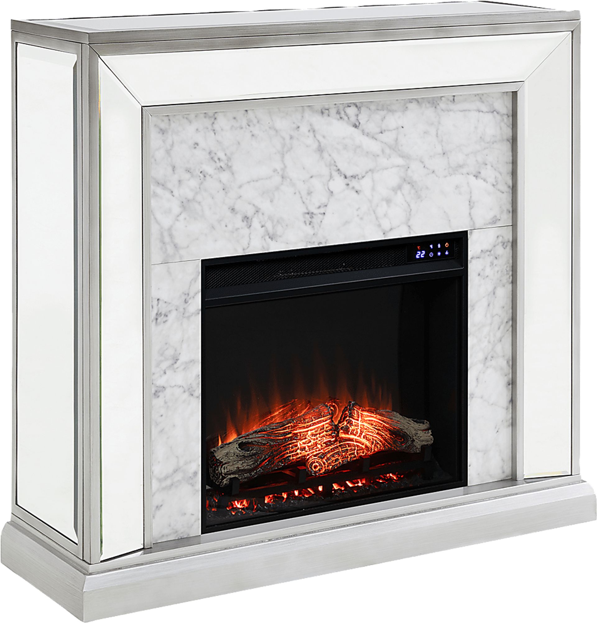 Tarryhollow IV Silver 44 in. Console With Touch Panel Electric Fireplace - Image 1