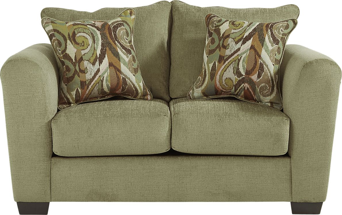 Tarrytown Green Chenille Fabric Loveseat Rooms To Go
