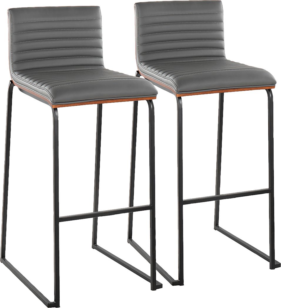 Tatesbrook V Gray Barstool, Set of 2