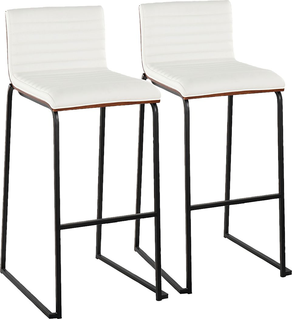 Tatesbrook V White Barstool, Set of 2