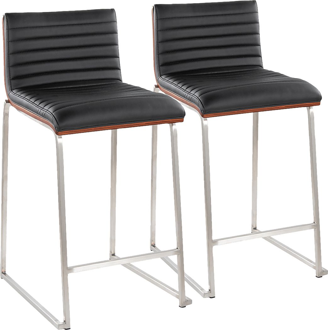 Tatesbrook VI Black Counter Height Stool, Set of 2