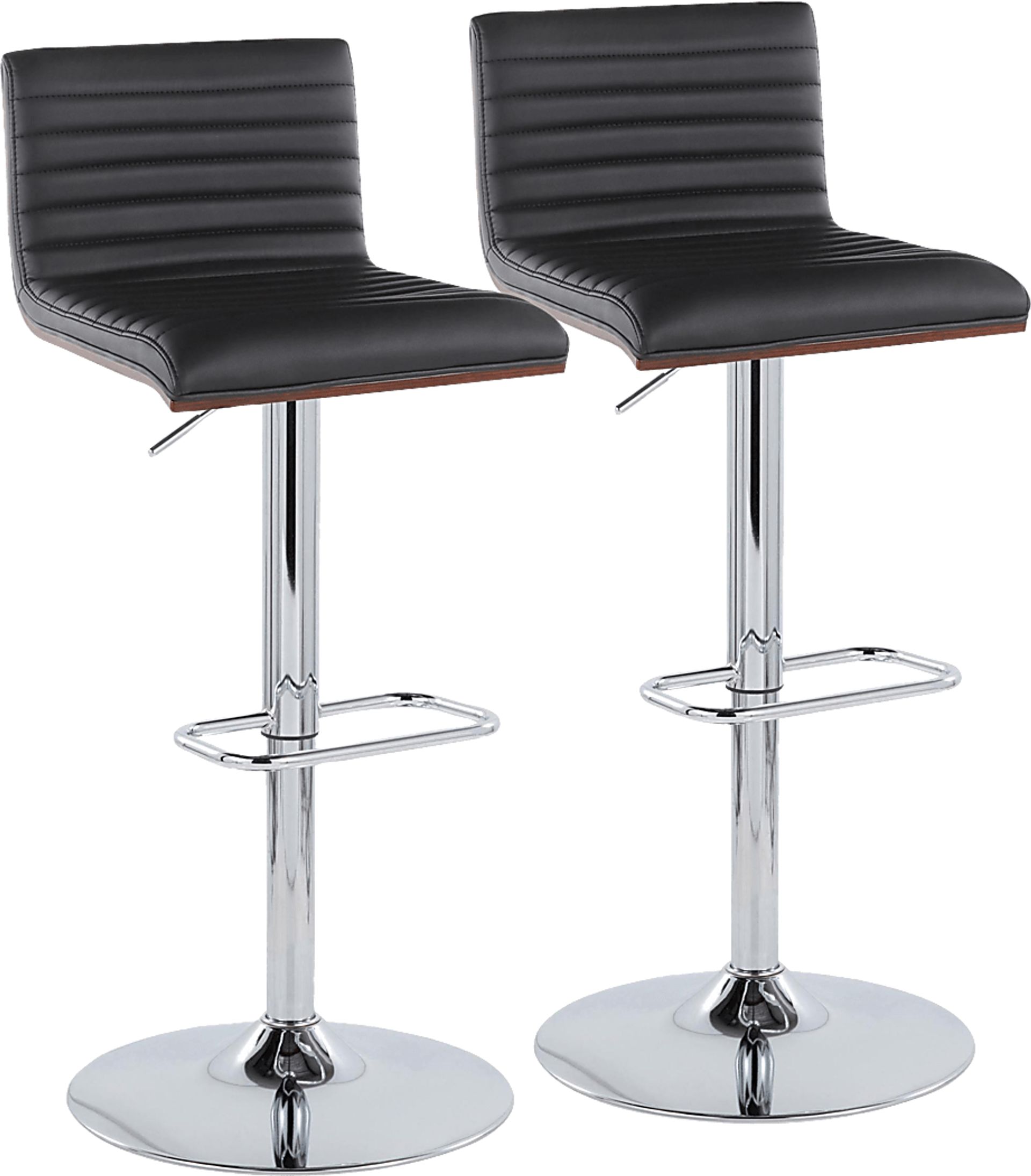 Tatesbrook VIII Black Adjustable Swivel Barstool, Set of 2 - Image 1