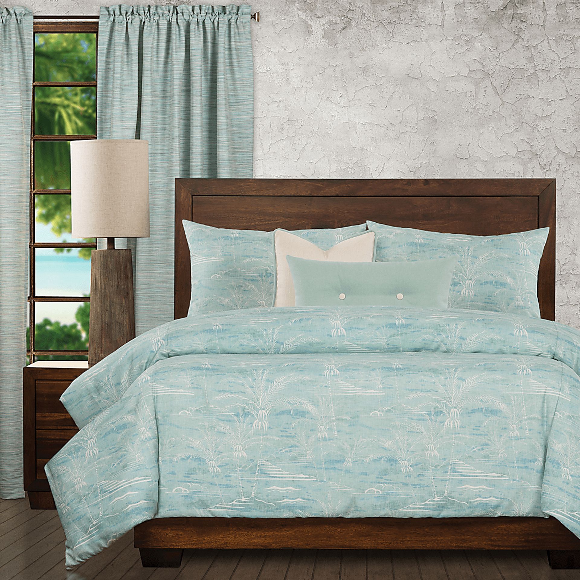 Tatnall Blue 6pc Queen Duvet Cover Set - Image 1