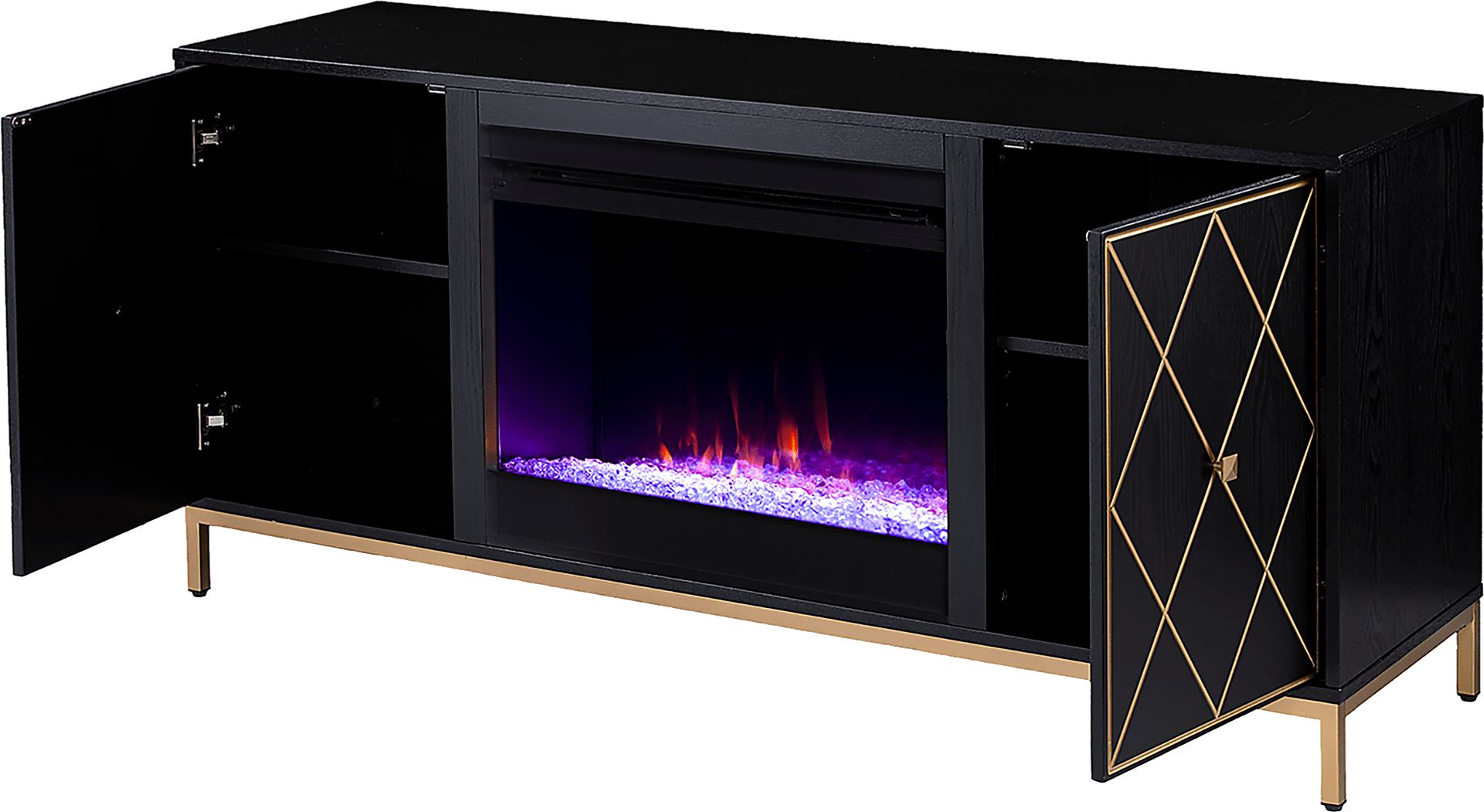 Tattershal I Black 58 in. Console, With Color Changing Electric Fireplace - Image 4