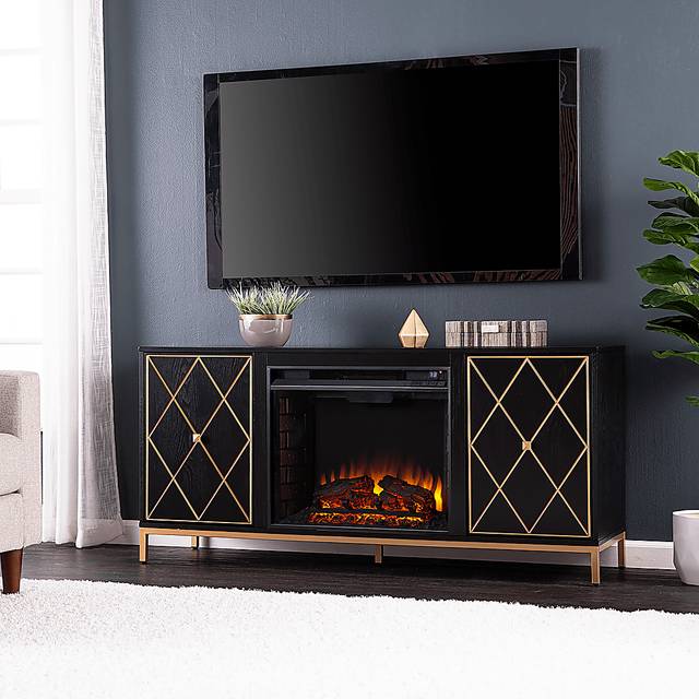 Tattershal II Black 58 in. Console, With Electric Fireplace - Thumbnail - Image 2