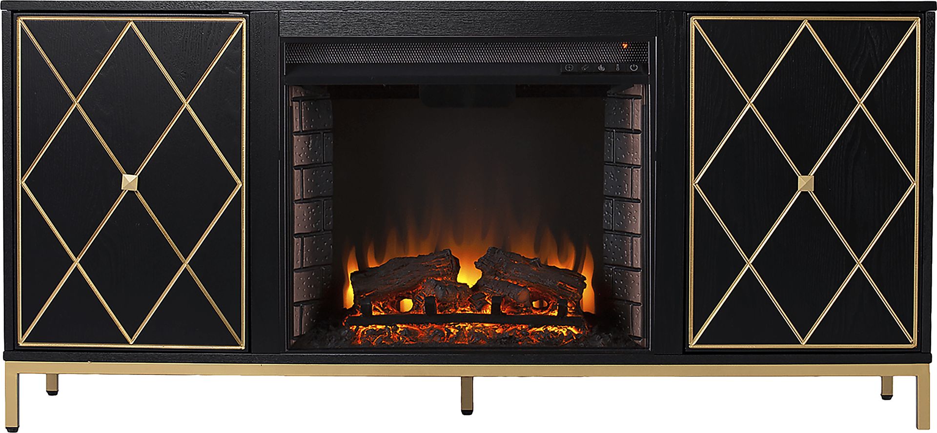 Tattershal II Black 58 in. Console, With Electric Fireplace - Image 9
