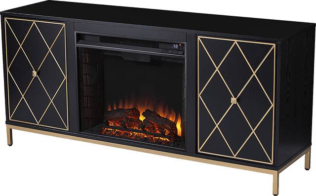 Tattershal II Black 58 in. Console, With Electric Fireplace - Thumbnail - Image 1