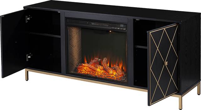Tattershal III Black 58 in. Console, With Smart Electric Fireplace - Thumbnail - Image 4