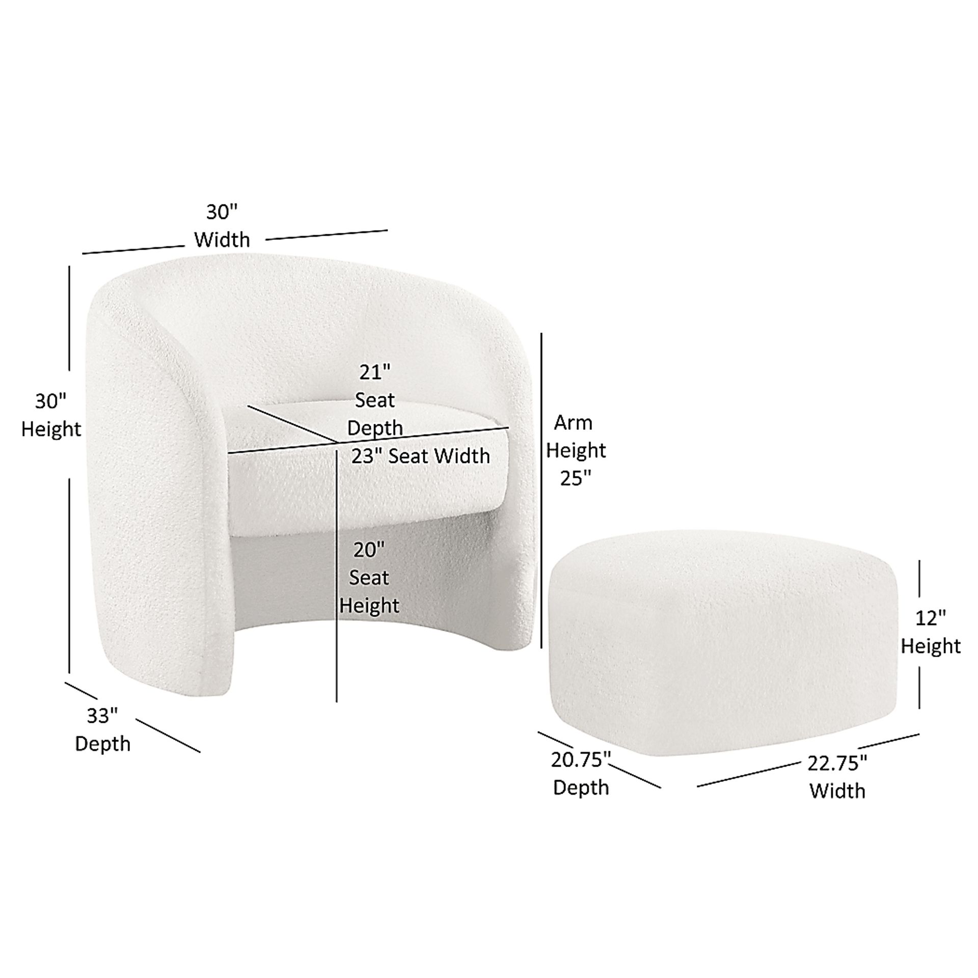 Taufaiva White Accent Chair - Image 15