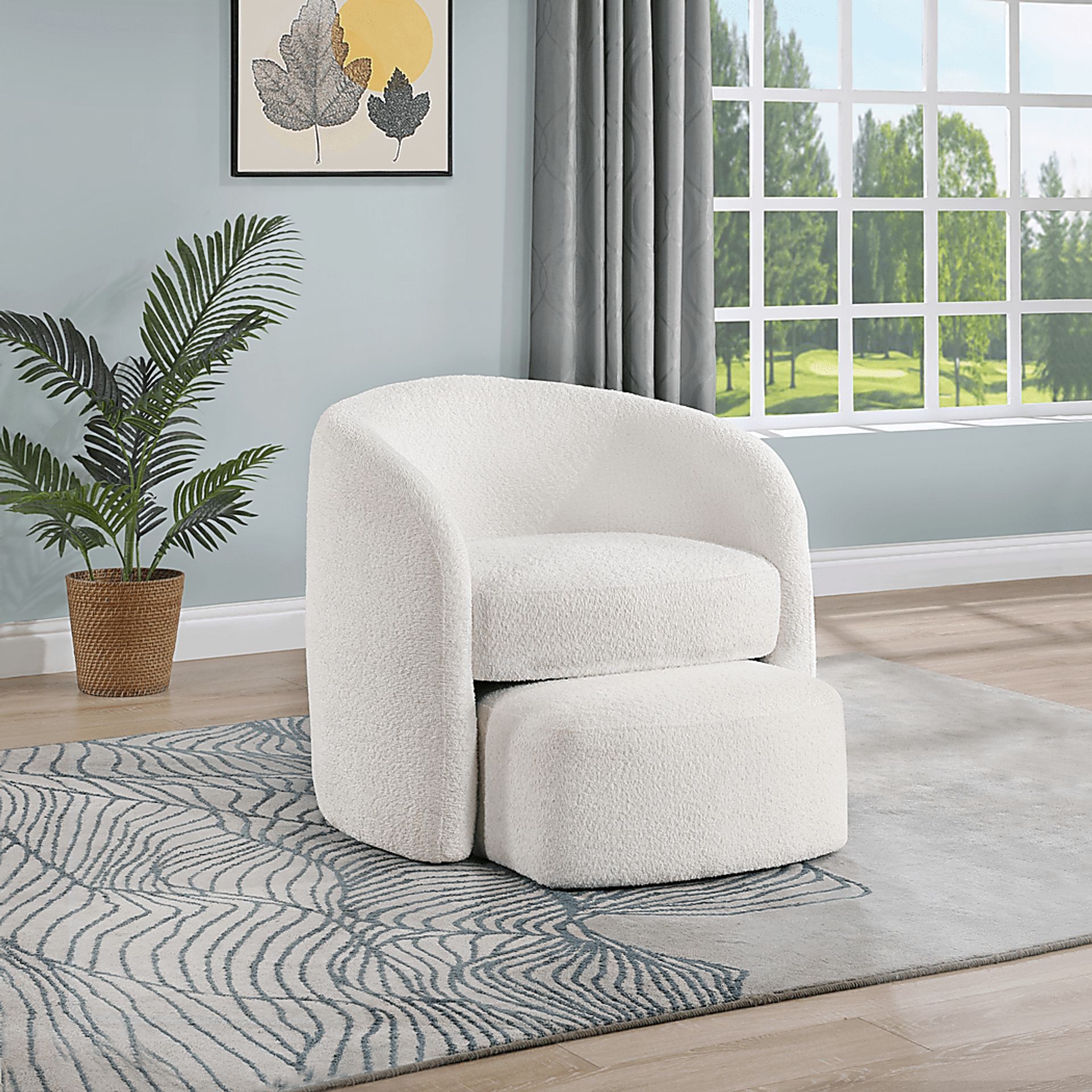 Taufaiva White Accent Chair - Image 2