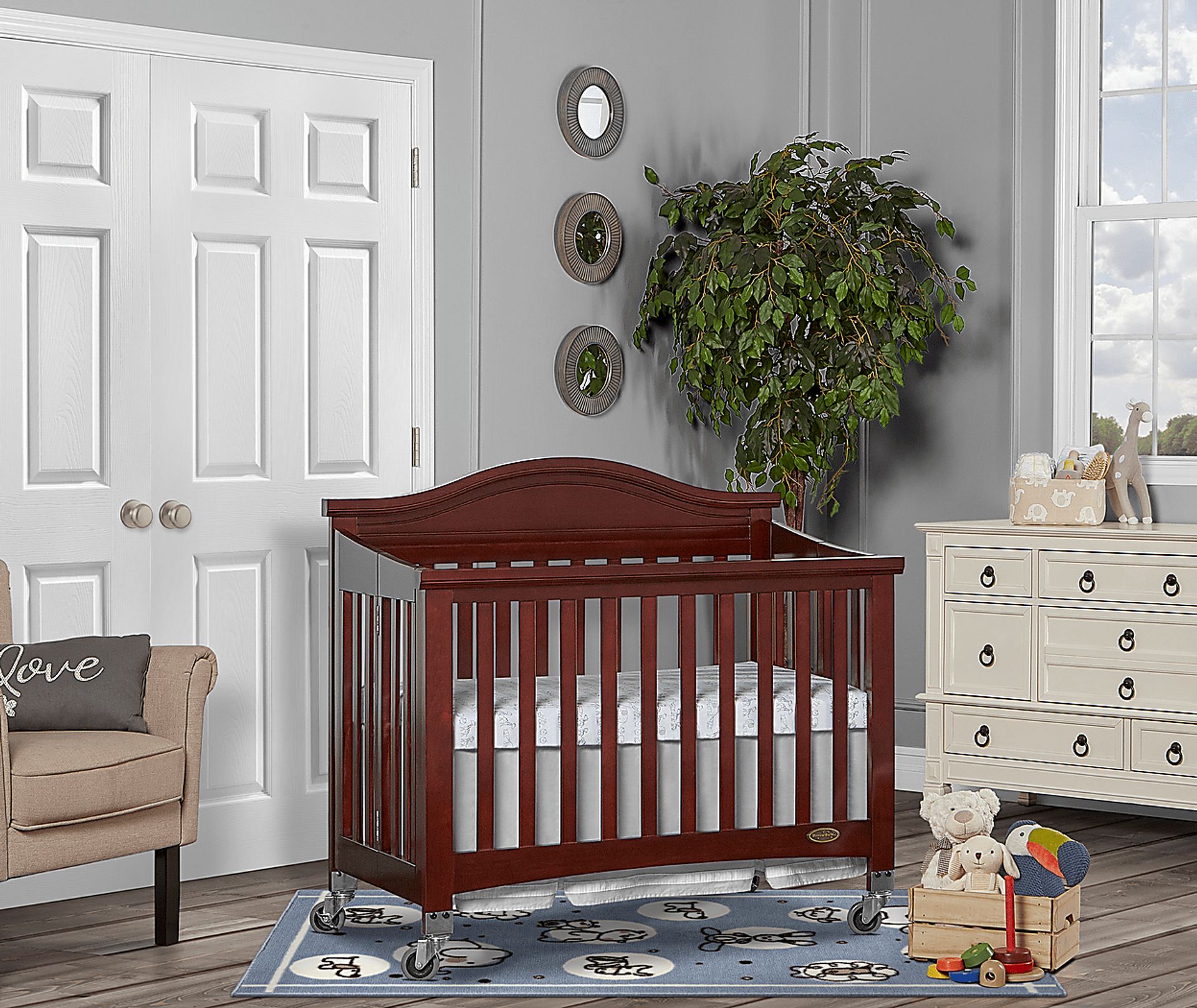 Tavia Espresso Mini Folding Portable Crib - Image 9