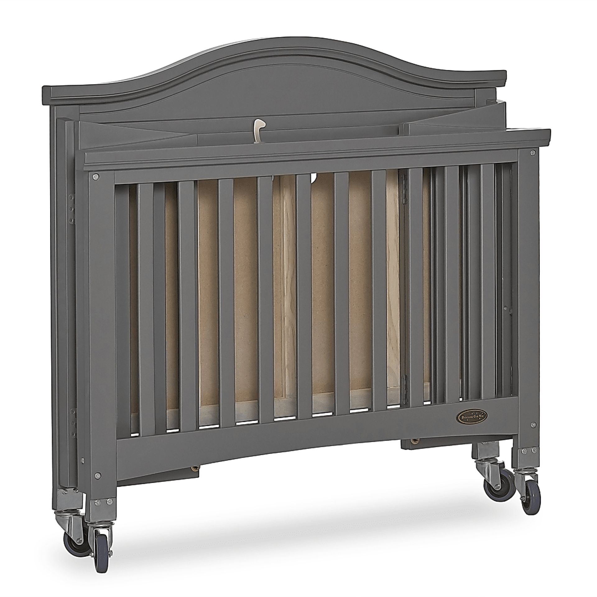 Tavia Gray Mini Folding Portable Crib - Image 4