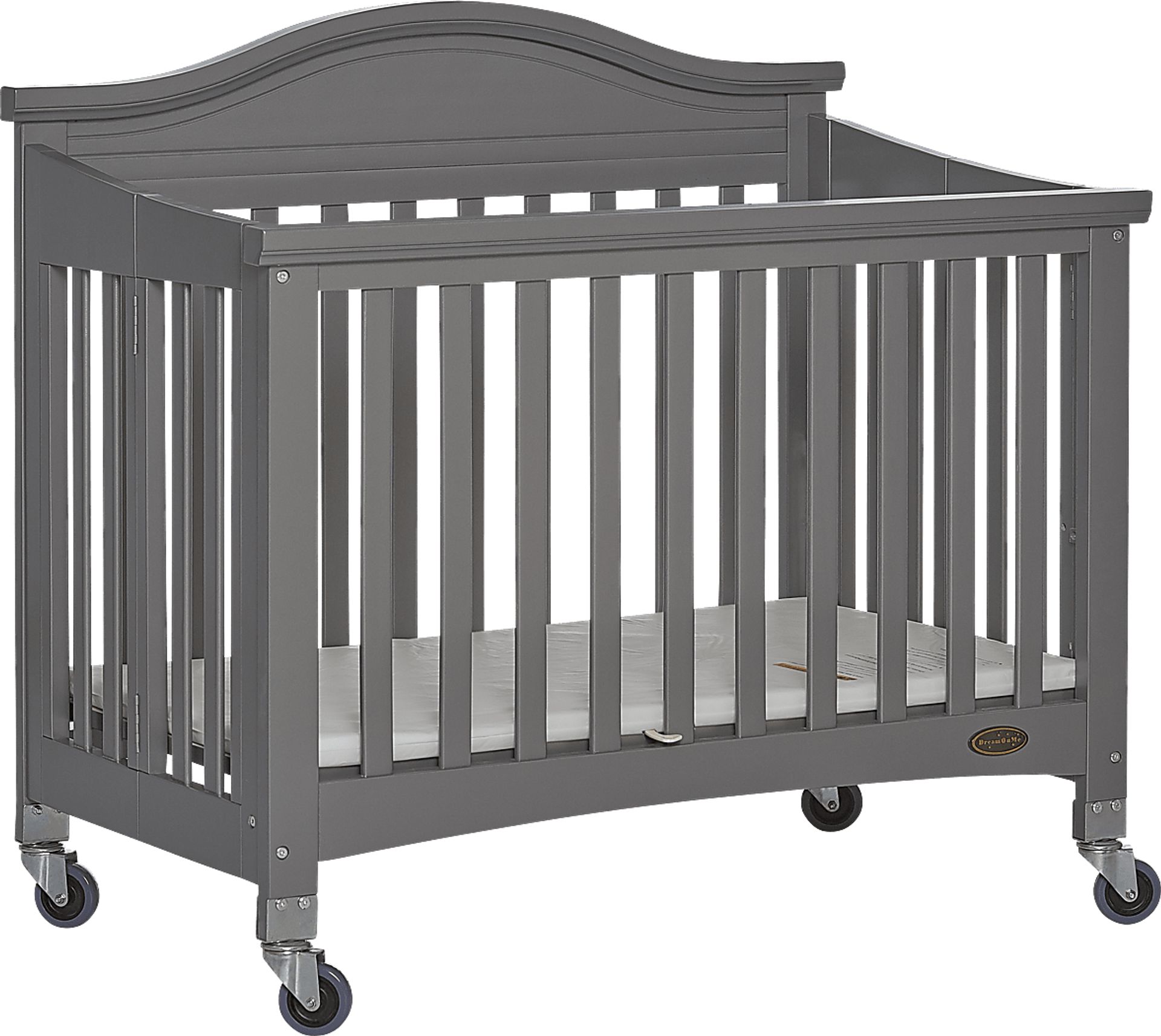 Tavia Gray Mini Folding Portable Crib - Image 1