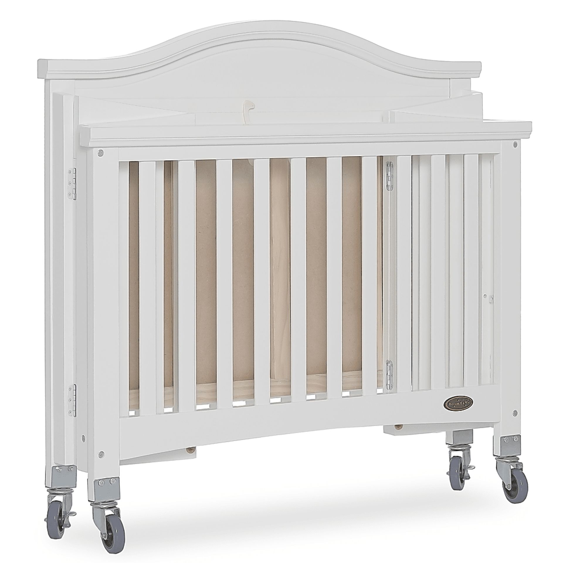 Tavia White Mini Folding Portable Crib - Image 4