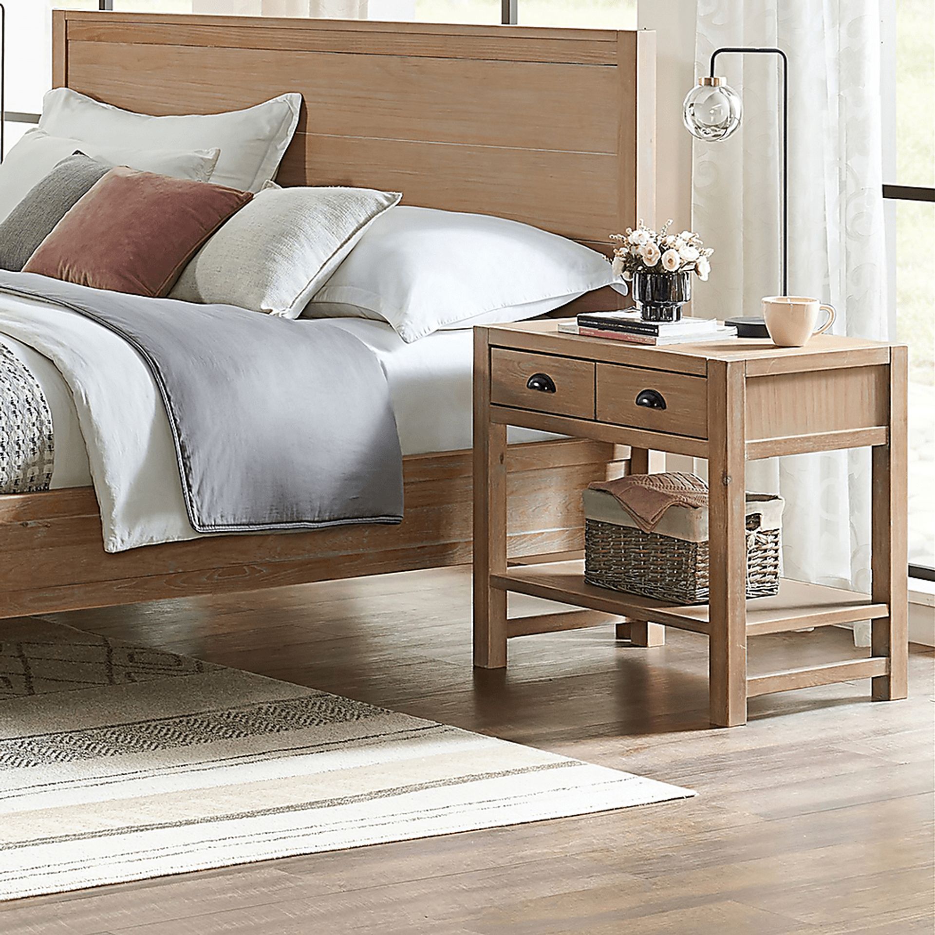 Taviawk Brown 2 Drawer Nightstand - Image 2