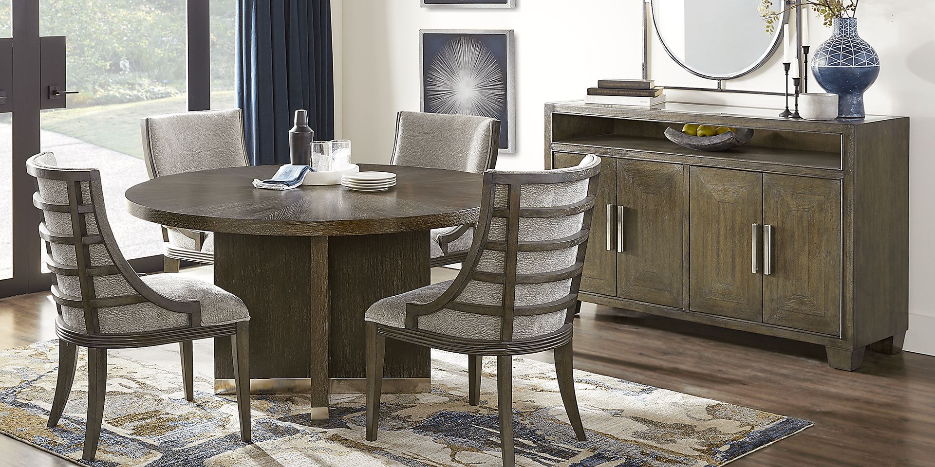 Taylor Trace Brown 8 Pc Round Dining Room - Image 1