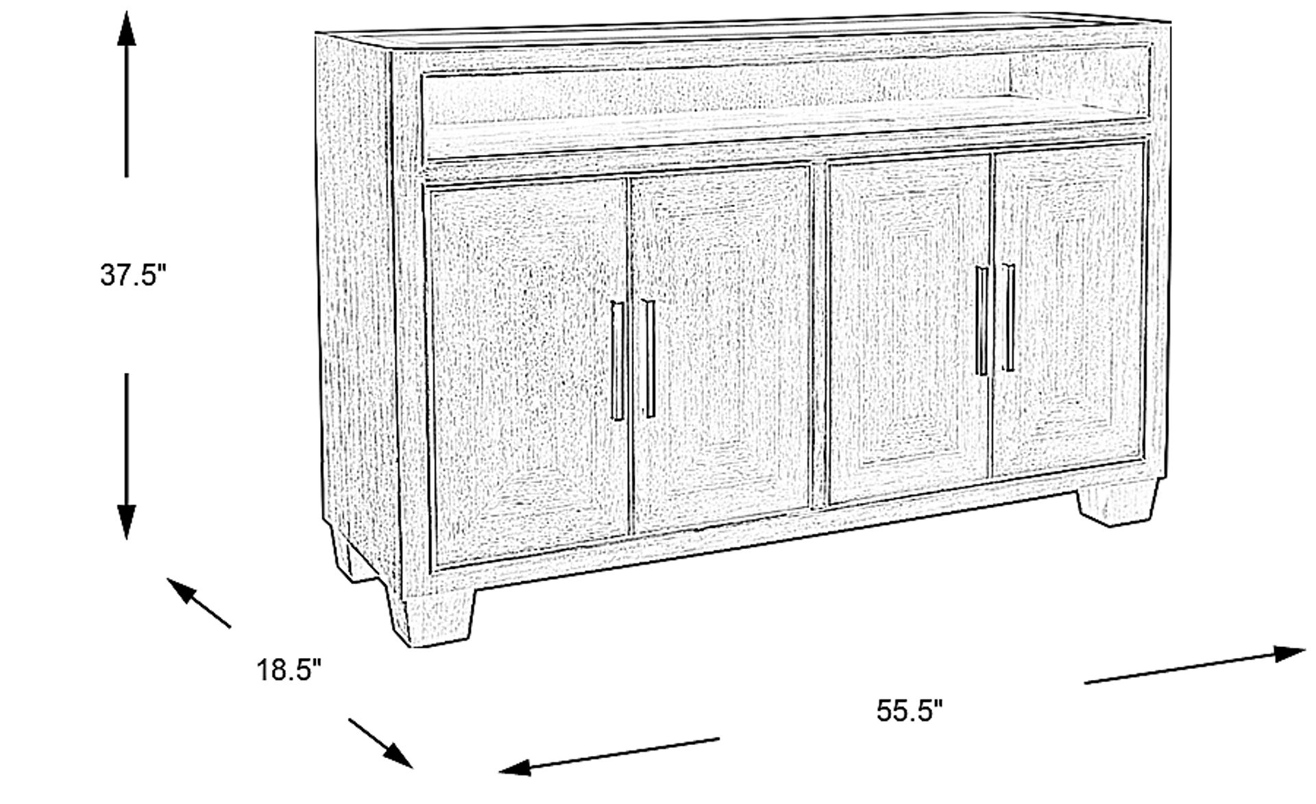 Dimension Image. Please refer to the Dimension Tab on this page for dimension details.