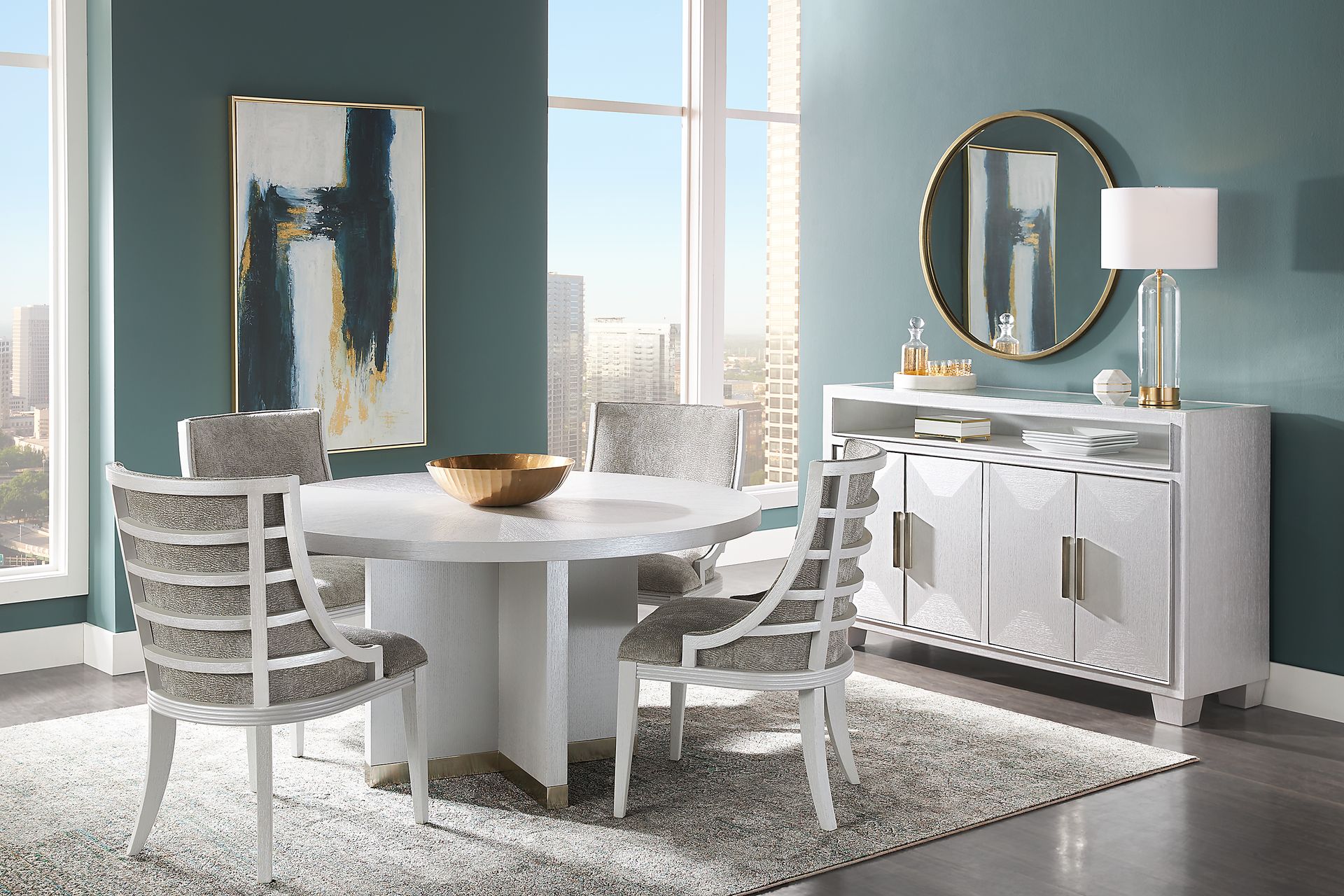 Taylor Trace White 5 Pc Round Dining Room - Image 1