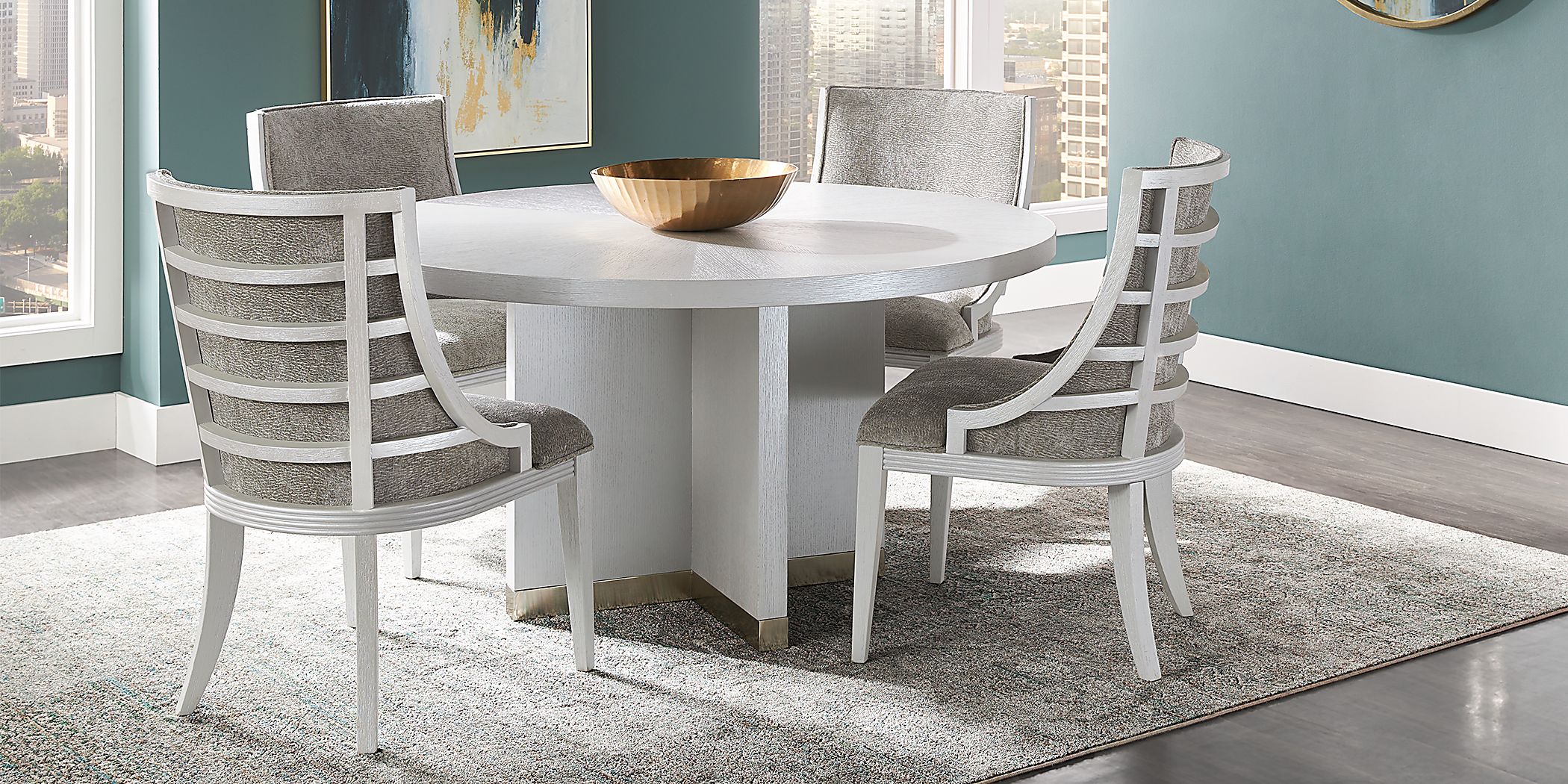 Rooms to go outlet round glass dining table