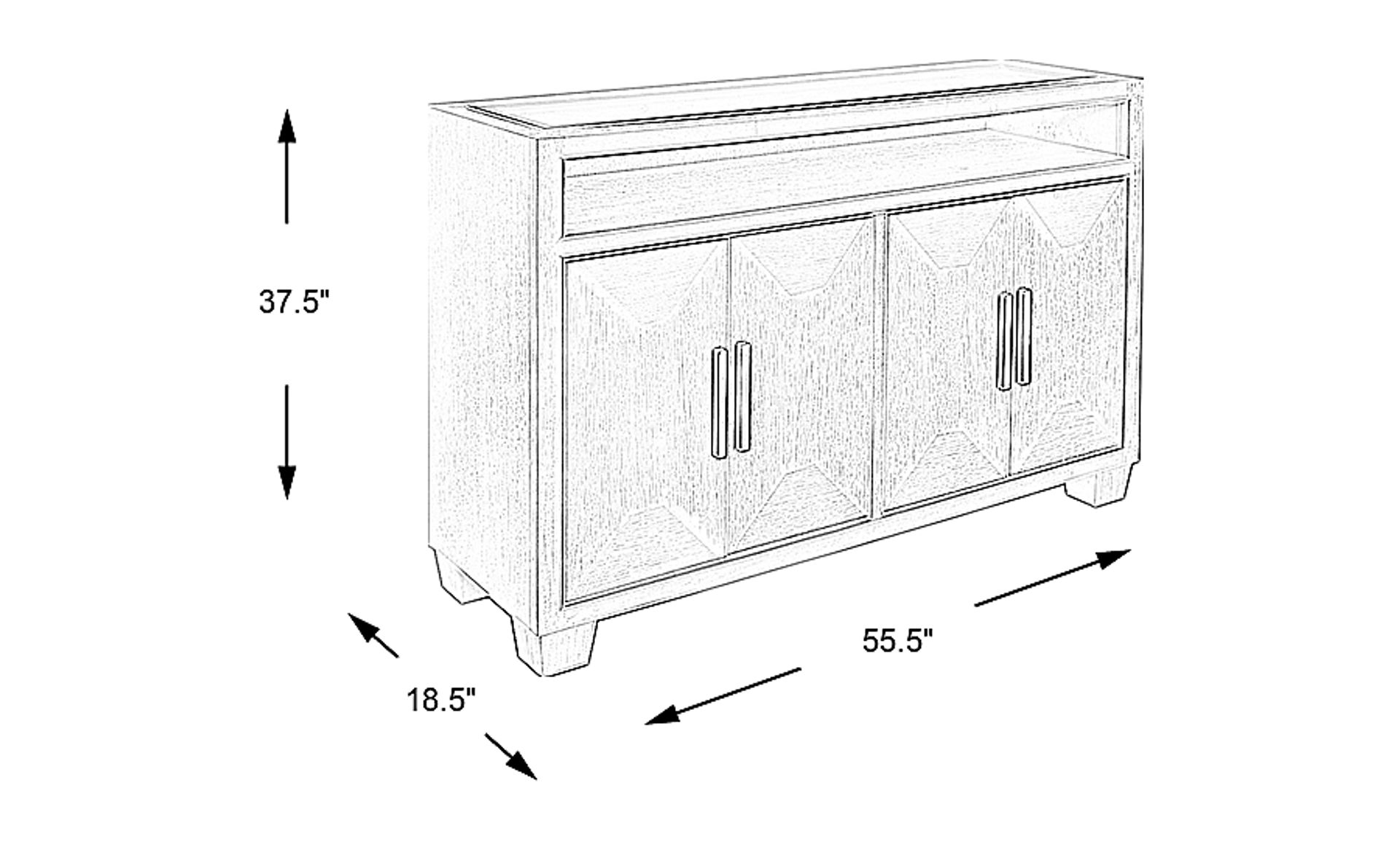 Dimension Image. Please refer to the Dimension Tab on this page for dimension details.