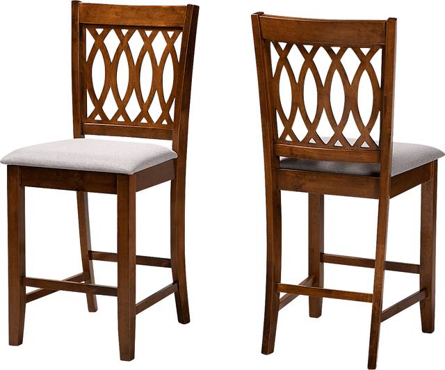 Teconnett Walnut Brown Counter Stool, Set of 2 - Thumbnail - Image 1