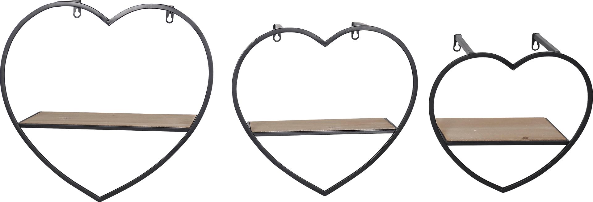 Teeside Brown Wall Shelf, Set of 3 - Image 1