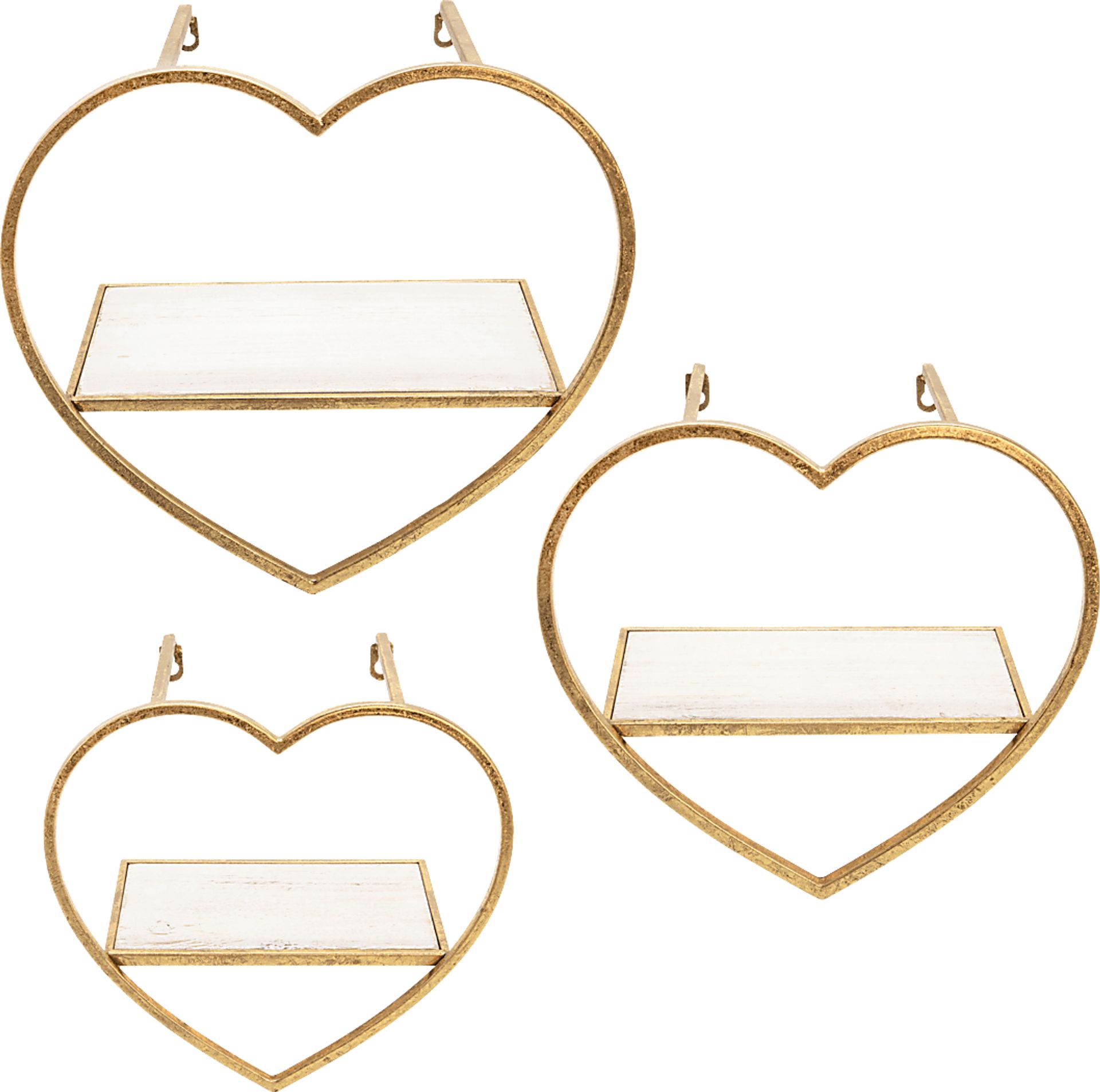 Teeside Gold Wall Shelf, Set of 3 - Image 1