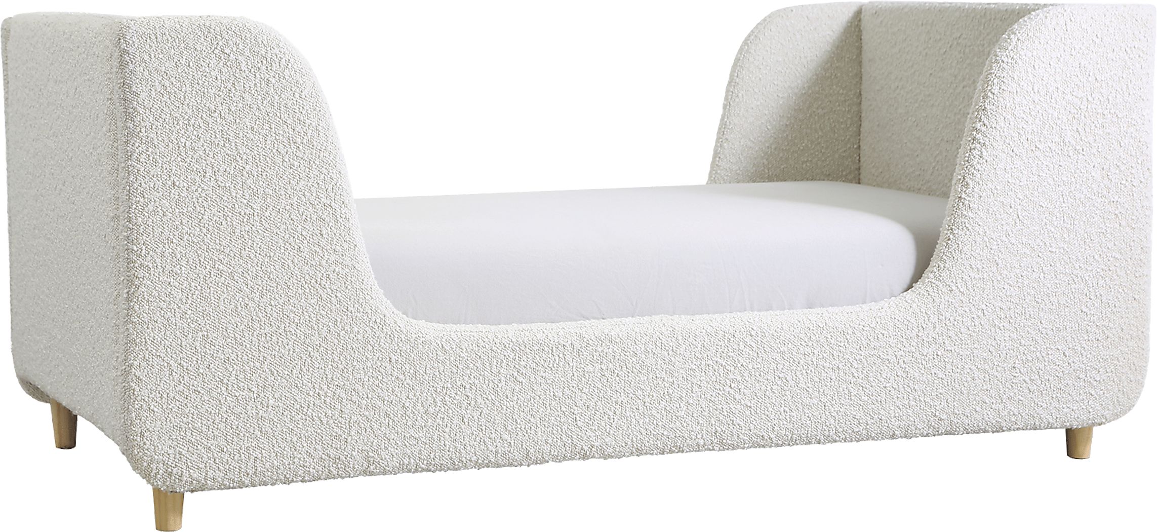 Tegen White Boucle Toddler Bed