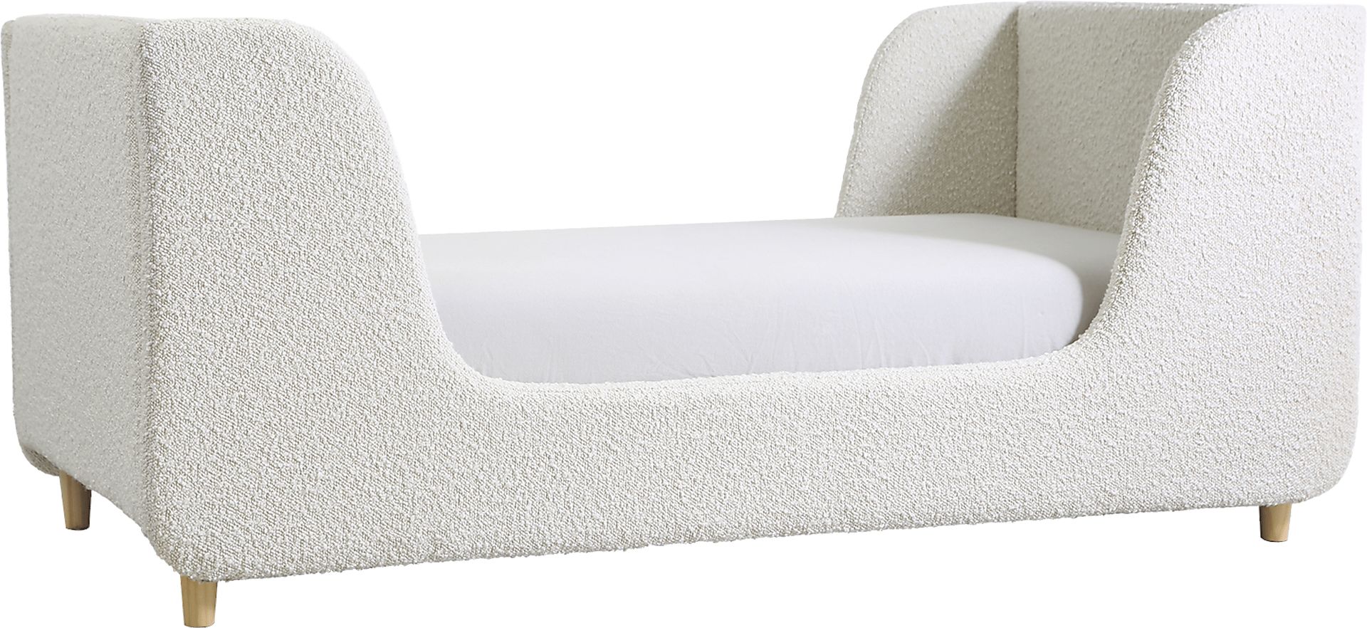 Tegen White Boucle Toddler Bed - Image 1