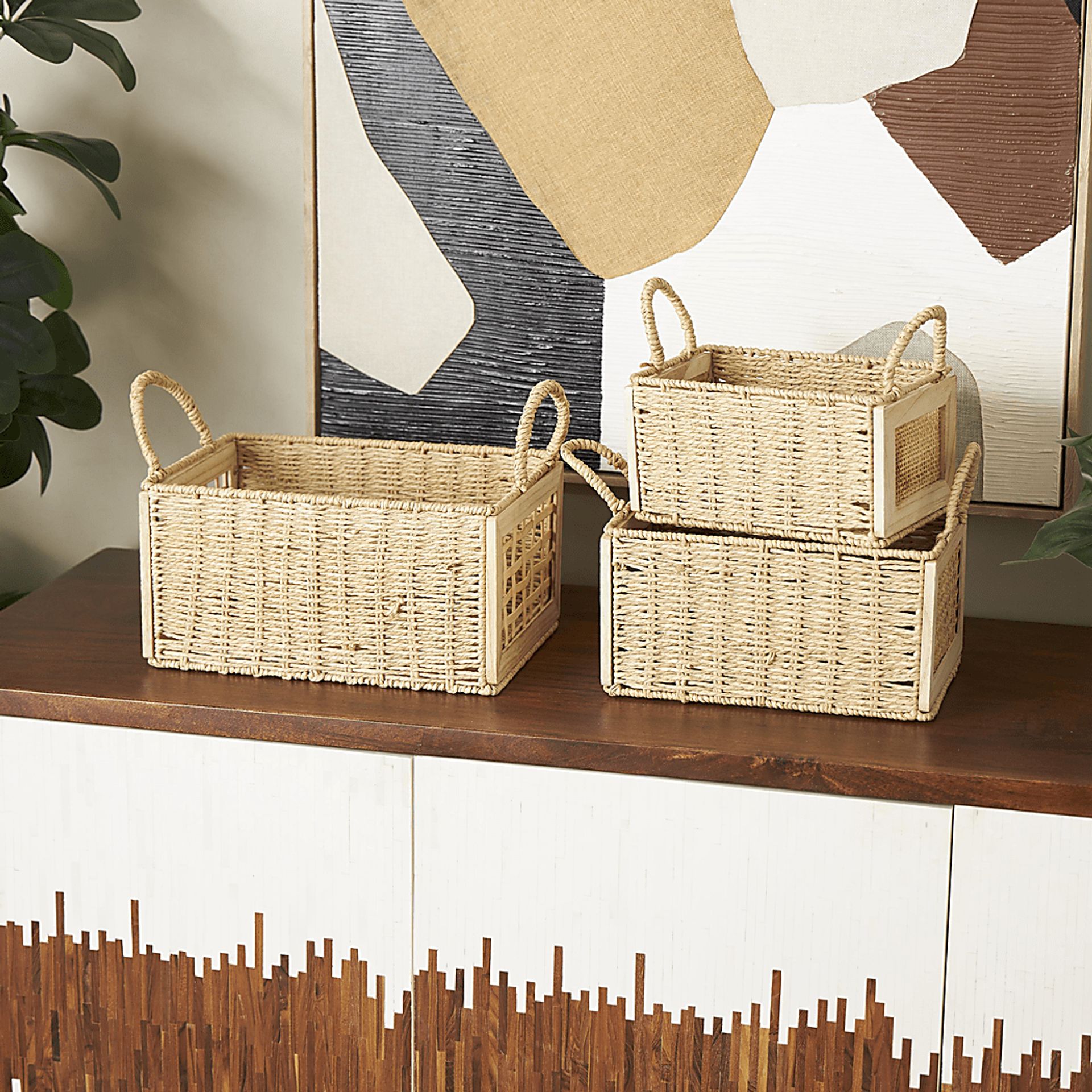 Tehes Brown Basket, Set of 3 - Image 2