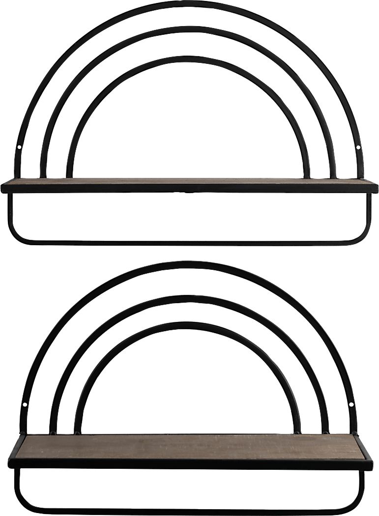 Telatha Brown Wall Shelf, Set of 2