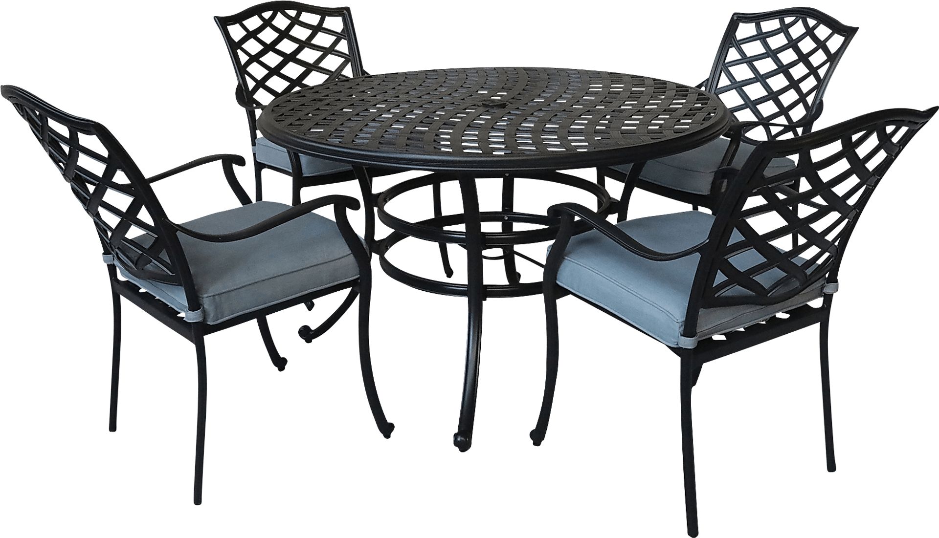 Telese Espresso 5 Pc Outdoor Round Dining Set - Image 1
