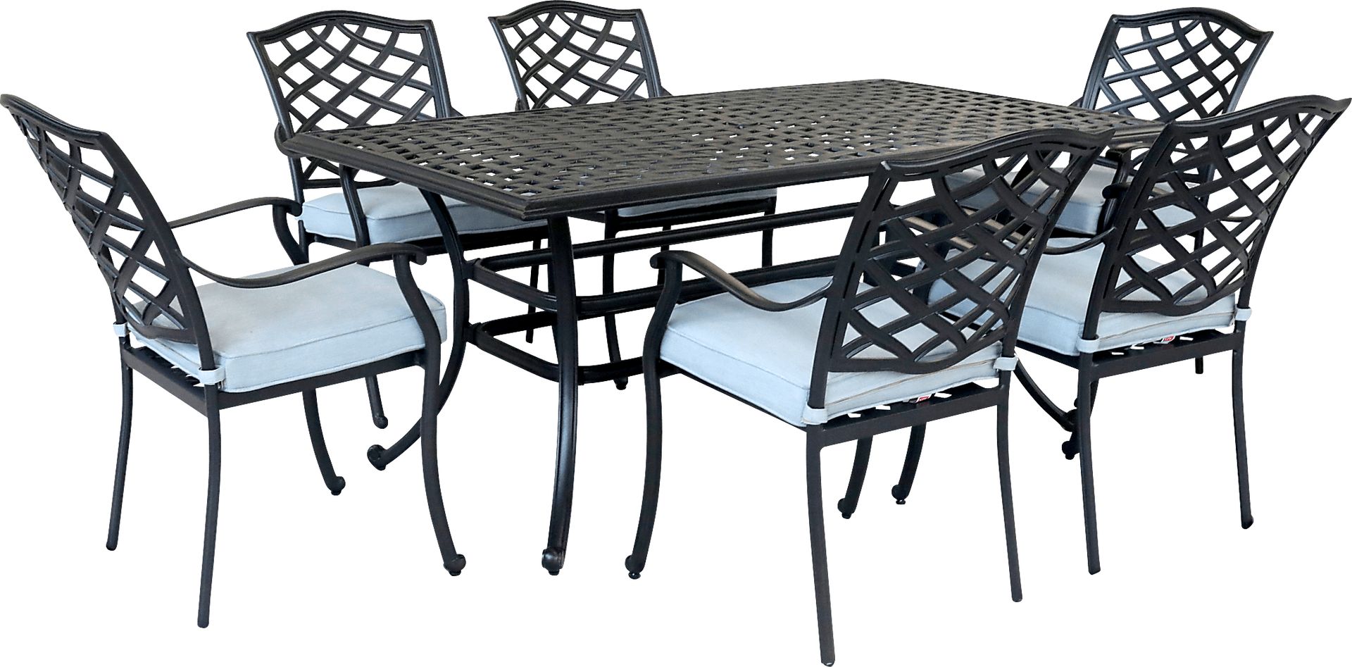Telese Espresso 7 Pc Outdoor Rectangle Dining Set - Image 1