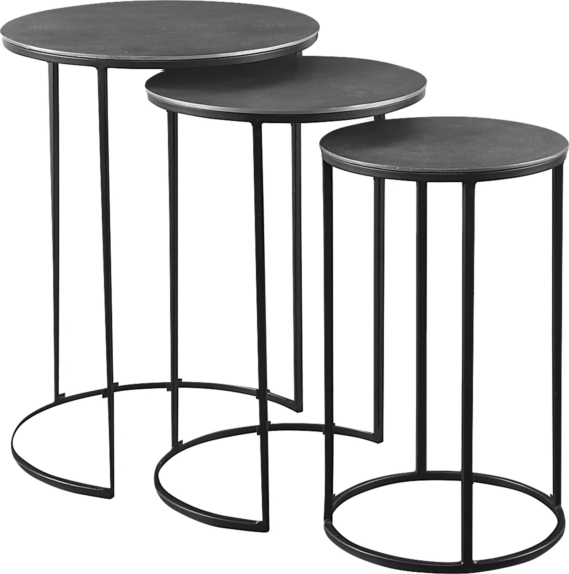Telfair Black Nesting Table, Set of 3 - Image 1