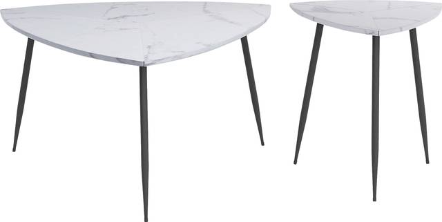 Tellury White Accent Table, Set of 2 - Thumbnail - Image 2
