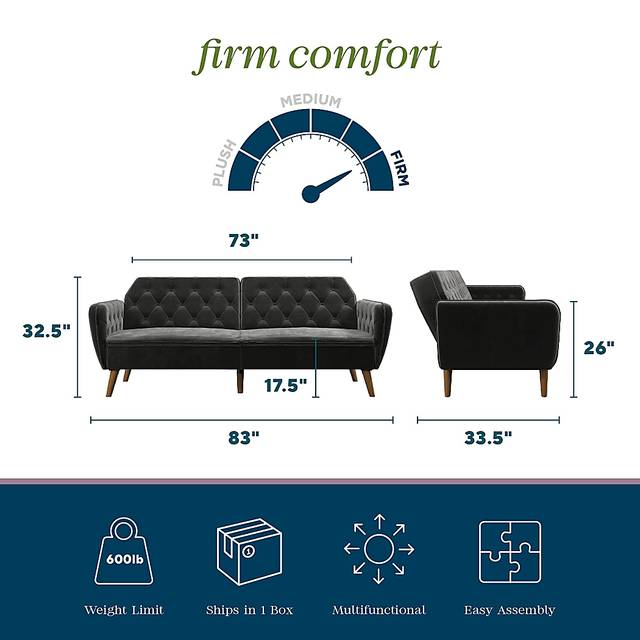 Telora II Gray Futon - Thumbnail - Image 8