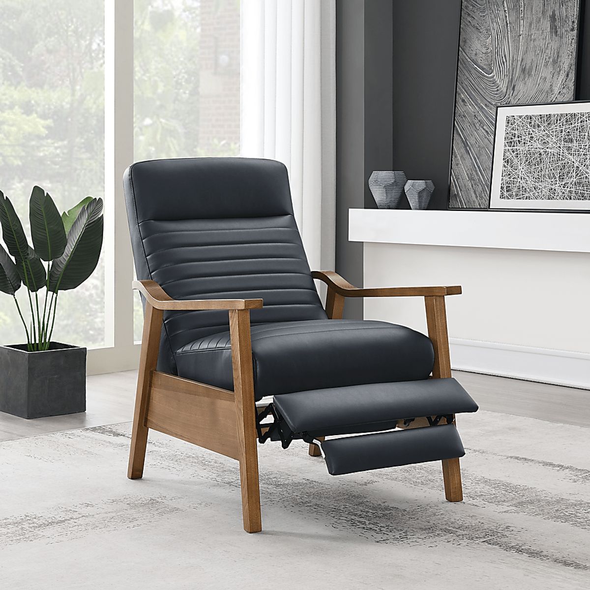 Temalini Blue Push Back Recliner | Rooms to Go