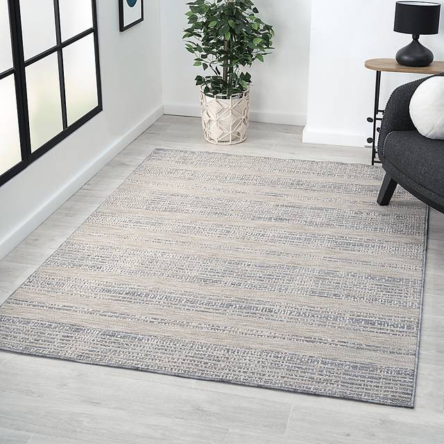 Temisnia Ivory/Blue 7'10 x 8'10 Indoor/Outdoor Rug - Thumbnail - Image 2