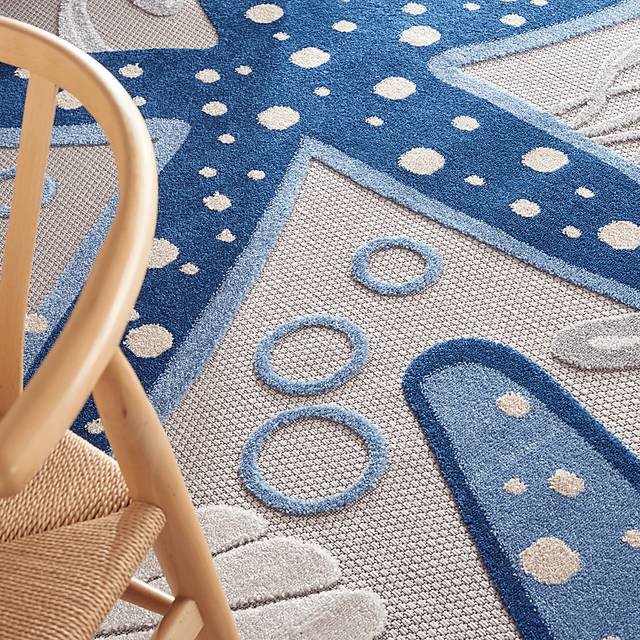 Tempany Blue/Gray 7'10 x 10'6 Indoor/Outdoor Rug - Thumbnail - Image 5