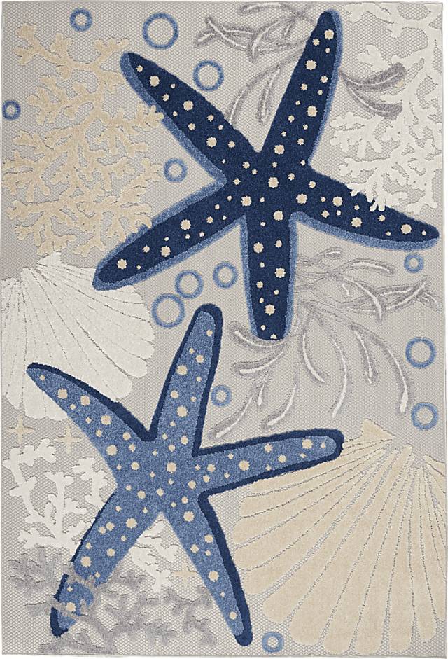 Tempany Blue/Gray 5'3 x 7'5 Indoor/Outdoor Rug - Thumbnail - Image 1