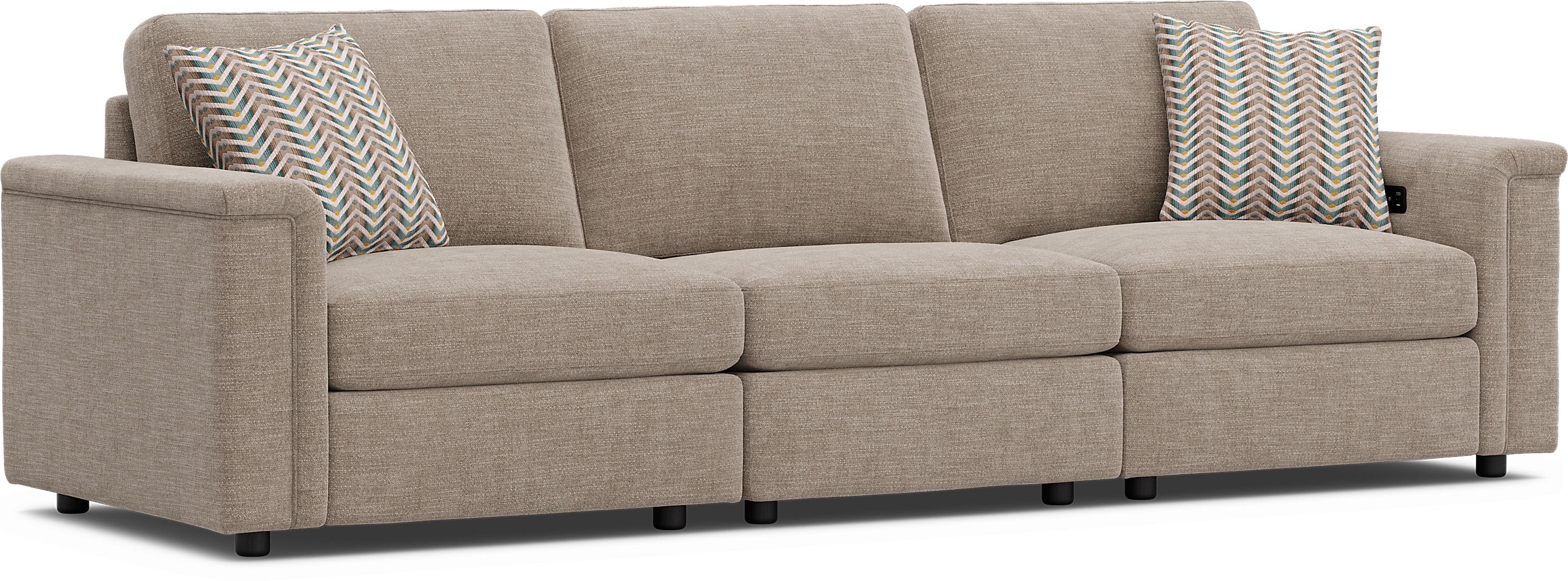 Tempo Modular Beige 3 Pc Sectional with Audio
