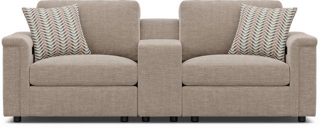 Tempo Modular Beige 3 Pc Sectional with Media Console - Thumbnail - Image 2