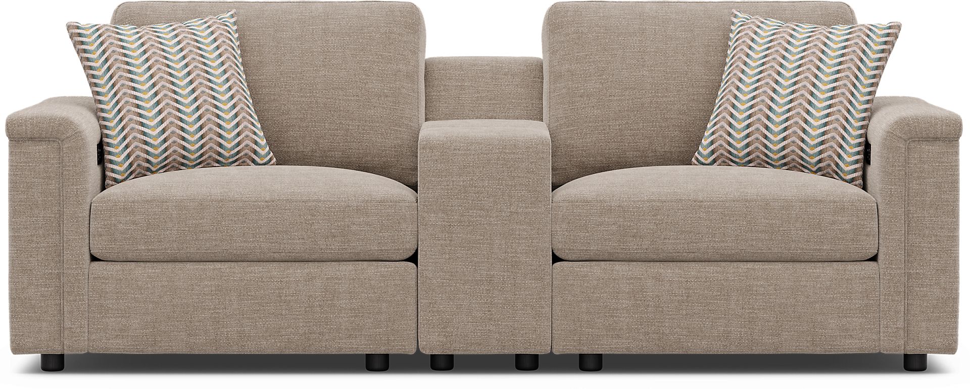 Tempo Modular Beige 3 Pc Sectional with Media Console - Image 2